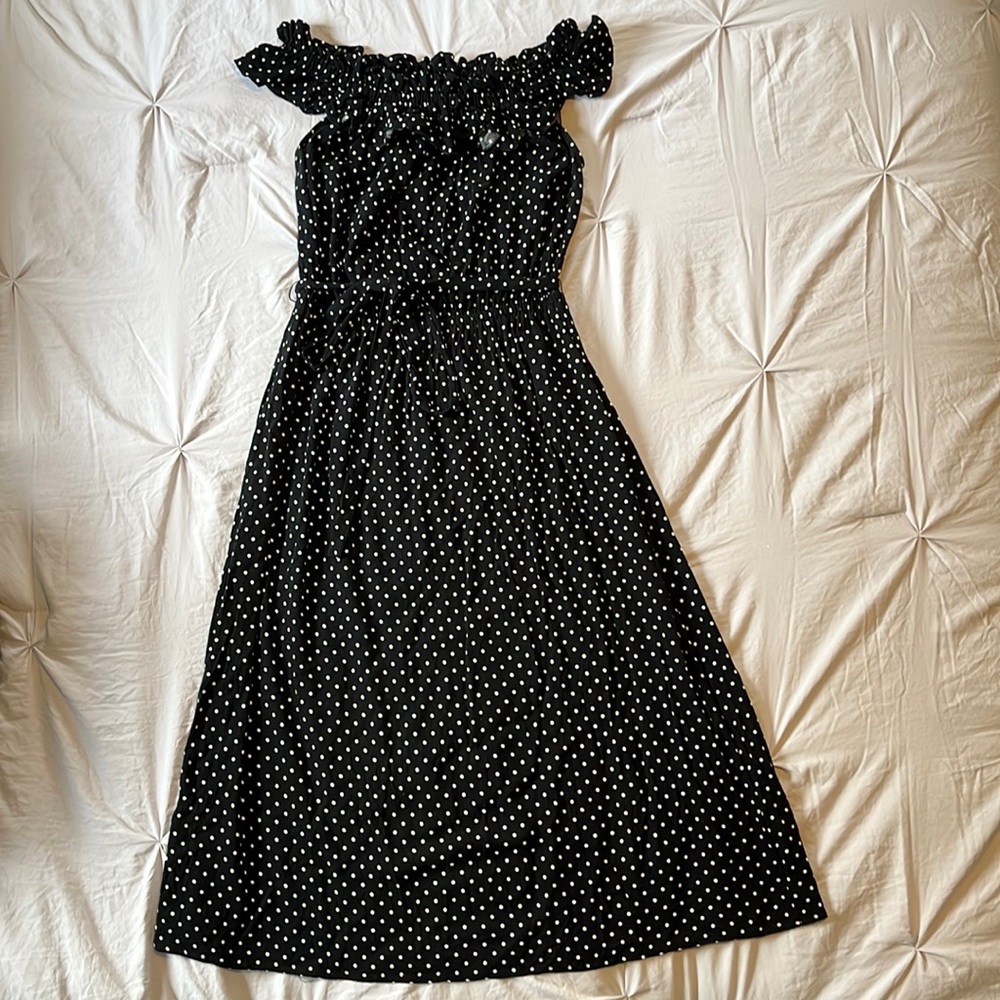 Off the Shoulder Polka Dot Dress